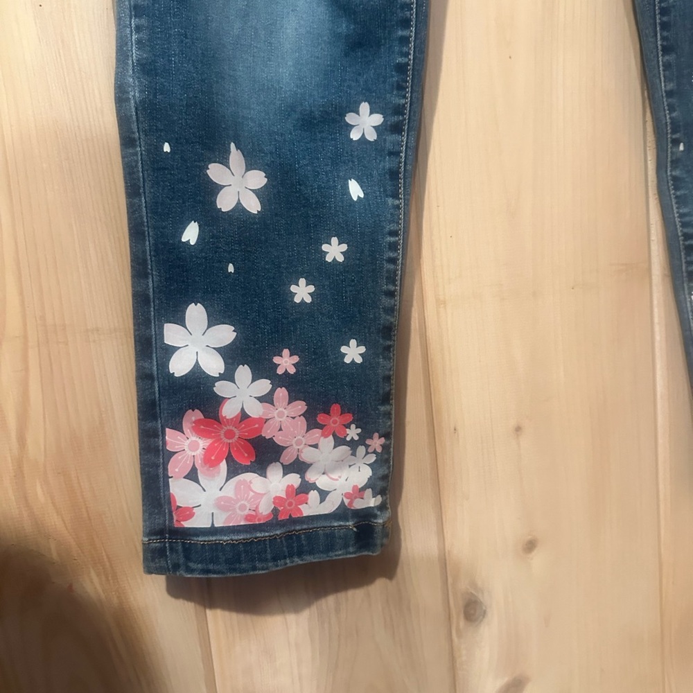Evaless Ripped Floral Patchwork Jeans Boyfriend D… - image 5